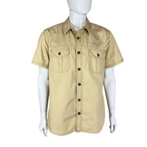Aeropostale Men’s Long Sleeve Khaki Heavy Cotton Button Down
